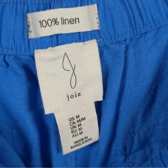 NWT JOIE 100% LINEN Wide Leg Elastic Waist Drawstring Embroidered Pants MEDIUM - Picture 3 of 12